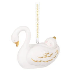 Hallmark Grandbaby's First Christmas Swan 2025 Porcelain Ornament