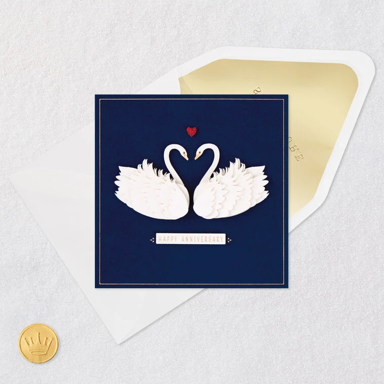 Hallmark Lasting Love, Swans Anniversary Card For Couple 7 Hallmark Lasting Love, Swans Anniversary Card For Couple - Image 5