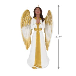Hallmark Angel Of Adoration Ornament -Hallmark Gift Shop White and Gold Angel Keepsake Ornament 1999QSM7857 03