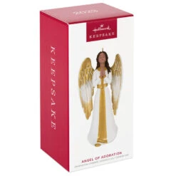 Hallmark Angel Of Adoration Ornament -Hallmark Gift Shop White and Gold Angel Keepsake Ornament 1999QSM7857 04