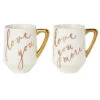 Hallmark Love You And Love You More Mugs, Set Of 2 -Hallmark Gift Shop White and Gold Love You and Love You More Mugs 1ERL1194 01