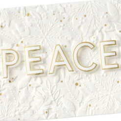 Hallmark Holiday And New Year Peace Holiday Card -Hallmark Gift Shop White and Gold Peace Holiday Card 1059IXC2025 04