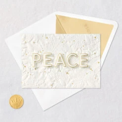 Hallmark Holiday And New Year Peace Holiday Card -Hallmark Gift Shop White and Gold Peace Holiday Card 1059IXC2025 06