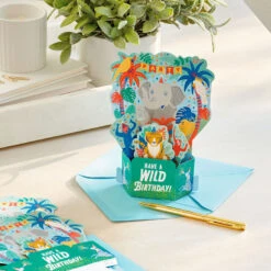 Hallmark Wild Animal Party Boxed Pop-Up Birthday Cards, Pack Of 8 -Hallmark Gift Shop Wild Animal Party PopUp Boxed Birthday Cards 5STZ1174 07