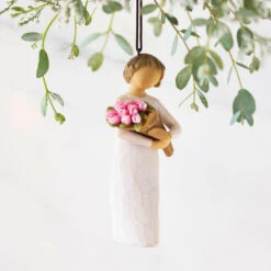 Willow Tree Bright Hope Girl With Bouquet Ornament, 4" -Hallmark Gift Shop Willow Tree Girl With Bouquet Ornament 28315 03