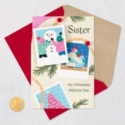 Hallmark Wishes For Blessings And Happiness Christmas Card For Sister -Hallmark Gift Shop Winter Scenes Instant Photos Sister Christmas Card 699XZH7244 07