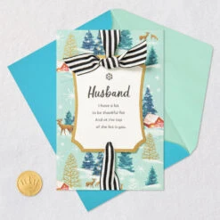 Hallmark So Thankful For You Christmas Card For Husband -Hallmark Gift Shop Winter Scenes With Ribbon Husband Christmas Card 659XZH2242 07