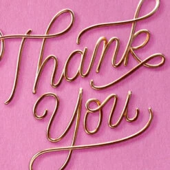 Hallmark Wire Letters On Pink Blank Thank You Notes, Pack Of 10 -Hallmark Gift Shop Wire Script on Pink Blank Thank You Note Cards Pack 3THK2573 03