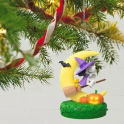 Hallmark The Peanuts® Gang Snoopy's Moonlit Mischief Musical Ornament With Light -Hallmark Gift Shop Witch Snoopy on Broom Keepsake Ornament 2699QFO5319 02