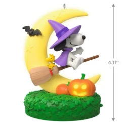 Hallmark The Peanuts® Gang Snoopy's Moonlit Mischief Musical Ornament With Light -Hallmark Gift Shop Witch Snoopy on Broom Keepsake Ornament 2699QFO5319 03