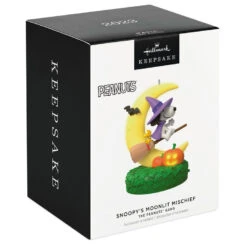 Hallmark The Peanuts® Gang Snoopy's Moonlit Mischief Musical Ornament With Light -Hallmark Gift Shop Witch Snoopy on Broom Keepsake Ornament 2699QFO5319 04