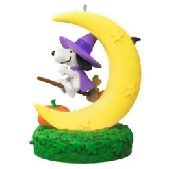 Hallmark The Peanuts® Gang Snoopy's Moonlit Mischief Musical Ornament With Light -Hallmark Gift Shop Witch Snoopy on Broom Keepsake Ornament 2699QFO5319 06