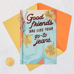 Hallmark Good Friends Are Like Go-To Jeans Birthday Card -Hallmark Gift Shop Woman in Denim Blue Jeans Birthday Card for Friend 699HBD4900 06