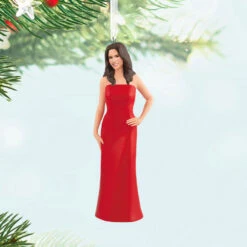 Hallmark Lacey Chabert Porcelain Ornament -Hallmark Gift Shop Woman in Red Dress Keepsake Ornament 5QXI1582 02