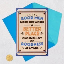 Hallmark You Make The World A Better Place Birthday Card For Son -Hallmark Gift Shop Wooden Placard Good Men Birthday Card for Son 999MAN4287 06