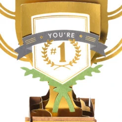 Hallmark World's Best Dad Trophy Musical 3D Pop-Up Father's Day Card With Motion -Hallmark Gift Shop Worlds Best Dad Trophy PopUp Fathers Day Card With Music 1499FFF9002 03