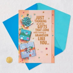 Hallmark Proud Of The Man You Are Birthday Card For Grandson -Hallmark Gift Shop Wrapped Presents Birthday Card for Grandson 759MAN3982 06