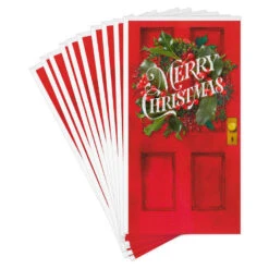 Hallmark Wreath On Red Door Money Holder Christmas Cards, Pack Of 10