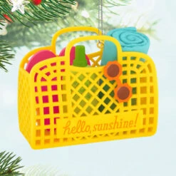 Hallmark Hello, Sunshine Ornament -Hallmark Gift Shop Yellow Beach Bag Keepsake Ornament 5QGO1982 02