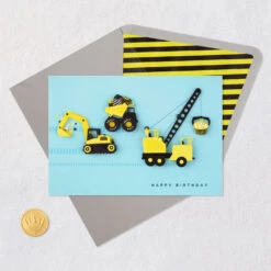 Hallmark Loads AndLoads Of Fun Birthday Card For Kids -Hallmark Gift Shop Yellow Construction Vehicles Kids Birthday Card 659LAD4864 05
