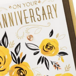 Hallmark Surrounded By Loving Wishes Anniversary Card For Couple -Hallmark Gift Shop Yellow Flowers Anniversary Card for Couple 699AVY3114 05