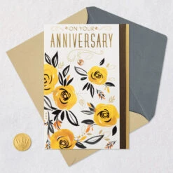 Hallmark Surrounded By Loving Wishes Anniversary Card For Couple -Hallmark Gift Shop Yellow Flowers Anniversary Card for Couple 699AVY3114 06