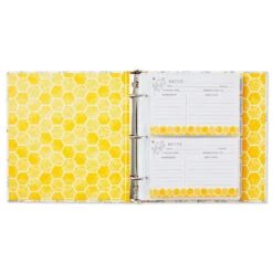 Hallmark Yellow Honeycomb Recipe Organizer Book -Hallmark Gift Shop Yellow Honeycomb Recipe Organizer Book 1TOG1031 02