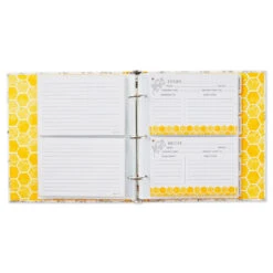 Hallmark Yellow Honeycomb Recipe Organizer Book -Hallmark Gift Shop Yellow Honeycomb Recipe Organizer Book 1TOG1031 03