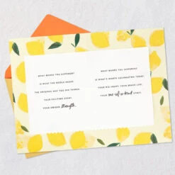Hallmark You're One Of A Kind Birthday Card -Hallmark Gift Shop Yellow Lemons on White Birthday Card 799HBD4877 04