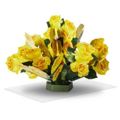 Hallmark Build-a-Bouquet Yellow Roses Pop-Up Paper Flowers