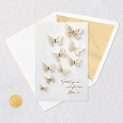 Hallmark Good-Bye Isn't Forever Sympathy Card -Hallmark Gift Shop Yellow and Gold Butterflies Sympathy Card 859LAD4711 05