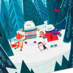 Hallmark UNICEF Yeti And Friends Ice Skating Boxed Christmas Cards, Pack Of 12 -Hallmark Gift Shop Yeti and Penguin Skating Boxed Christmas Cards 1URS2302 06