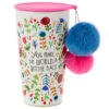 Natural Life You Make The World Better Stainless Steel Pom-Pom Tumbler, 15 Oz. -Hallmark Gift Shop You Make the World Better Stainless Steel Glass WB087 01