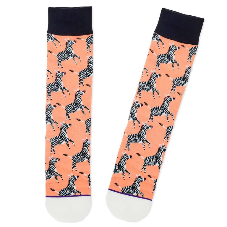 Hallmark Zebra Fun Crew Socks 3 Hallmark Zebra Fun Crew Socks