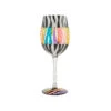 Lolita Love Your Stripes Handpainted Wine Glass, 15 Oz. -Hallmark Gift Shop Zebra Stripes Handpainted Wine Glass 6010156 01